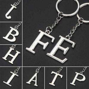 Keychains Lanyards Creative 26 English Letter Keychain Zinc Alloy Durable Simple Accessories Pendant A-z Fashion Charm Alphabet Chains Party Gift