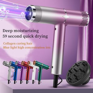 Hair Dryers Professional Dryer Highpower Blue Light Anion Intelligent Temperature Control Cold And Air Salon Hairdressing Tool 230812
