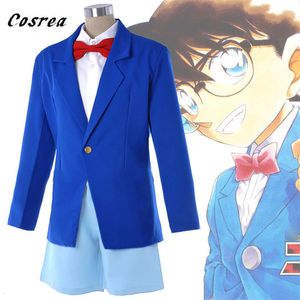 Cosplay Kids Adult Anime Detective Conan Case Closed Conan Edogawa Konan Cosplay Costume Uniform Sets Coat shorts For Mens Women 230812
