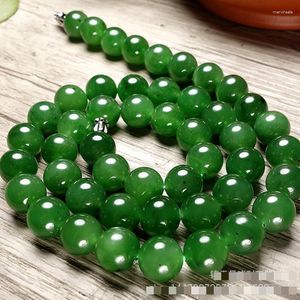 Suçlama Yüksek Sınıf A Yeşil Yeşim Boncuklu Kolye Kadın İnce Mücevher Accessorie Gerçek Çin Hetian Jades Nephrite Kolyeler