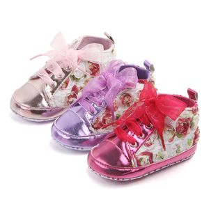 Erste Wanderer Rose Blume Kleinkind Schuhe Säuglingssport Sport weicher Sohle Ribbon Prinzessin Geborene Mädchen Spring 230812