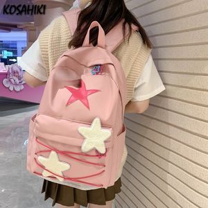 Schultaschen Korean Sweet All Match Star Backpacks Japanische Frauen Streetwear Y2K Ästhetik Schoolbags Hochkapazität Kawaii Rucksack Schüler 230811