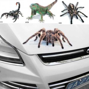 Aufkleber 3D Spider Gecko Tier Design Neues Stereo -Simulation Car Tail Realistic Modification Sticker Anime Aufkleber R230812