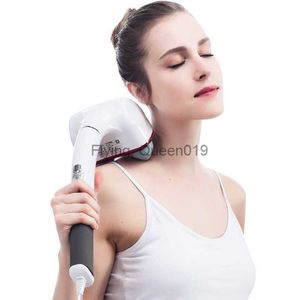 Body massager electric double head hand massager waist leg neck body vibration pulsating anion red light massage relaxing muscle HKD230812