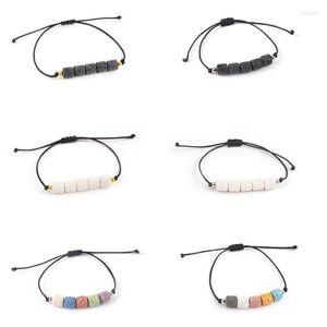 Strand Fashionable 8mm Multicolor Natural Volcano Stone Round Beads Simple And Generous Adjustable Couple Handmade Bracelet Jewelry