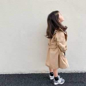 Jaquetas primavera outono meninas meninos windbreaker thench thela prova de vento infantil jacket de comprimento médio de comprimento