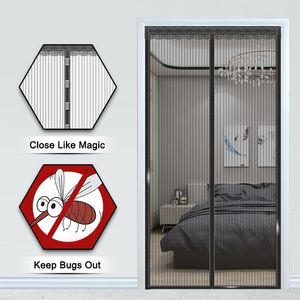 Sheer Curtains Punch Free Magnetic Door Anti Bug Insect Fly Mosquito Net Curtain Side Style Automatic Closing Invisible Mesh Gauze 230812