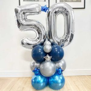 Decorazione Numero Argento Palloncino Foil Decorazioni Buon Compleanno Adulti Bambini 30 35 Anni