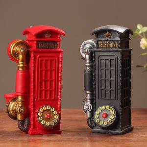 Telephones Telephone Figurines Phone Model Retro Resin Landline Collectible Vintage Decor Miniature Crafts Vintage Gifts for Home Decor 230812