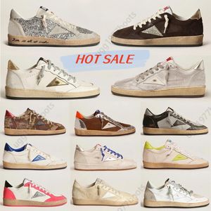 Designer Golden Casual Shoes Casual Mulheres Novo Lançamento Ball Star Luxury Shoe Italy Brand Sneakers Classic Classic Famous Old Dirty Genuine Leather Shoes Eur35-45