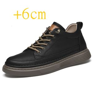 Height Increasing Shoes Genuine Leather Heightening Shoes Elevator Shoes Height Increase Shoes Men Height Increase Insole 6CM Men Sneakers Sport Shoes 230811