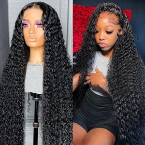 30 32 40 Inch Loose Deep Wave 13x4 13x6 Transparent Lace Front Human Hair Wigs Brazilian 250% Curly Lace Frontal Wig for Women