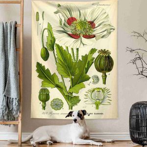 Tapisserier Flower Tapestry Wall Hanging Wildflower Plants Floral Tapestries Vertical Decorations For Bedroom Living Room Decor Fabric R230812