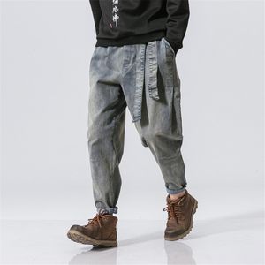 Męskie dżinsy vintage dżinsowe spodnie męskie streetwear harajuku design moda moda solidna elastyczna talia spodnie US rozmiar ubrania 230811