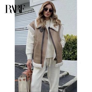 Women's Vests RARF autumn winter ladies warm fur integrated sleeveless fleece stitching coat vest jacket 230811