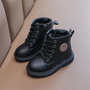 New autumn soft-soled boots with single boots for kids Martin boots waterproof British wind boots for boys and girls