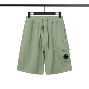 Shorts masculinos 2023 c.p primavera e verão moda de lazer pura espelho redondo espelho de cor sólida esportes retos