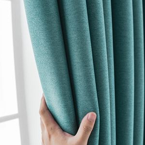 Cortinas puras cortinas nórdicas de blecaute grosso duplas de linho para a sala de estar Isolamento térmico Isolamento térmico preto cortina sólida cortina 230812