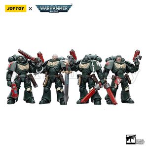 Military Figures JOYTOY 1/18 Action Figure 4PCS/SET 40K Dark Angels Intercessors Anime Military Model 230811