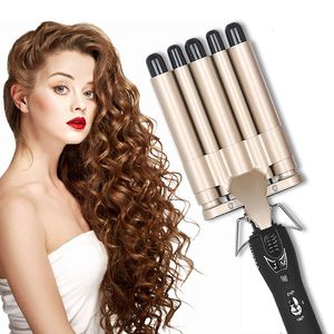 Curling Irons Iron Professional Salon Wellenhaarstyler Turmalin Wellenhersteller 5 Barrel Dual Spannung Curler 230812