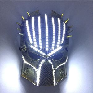 Party Masks Halloween Luminous Face Mask Led Light Up Colorful Mask Neon Glowing Cosplay Party Mask Show Festival Decoration 230812