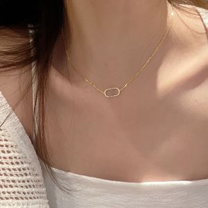 Partihandel S925 Sterling Silver Pig Nose Halsband för kvinnor Ins Light Luxury Minority Design High-klass Simple Elegant Shining Diamond ClaVicle Chain Chain Chain