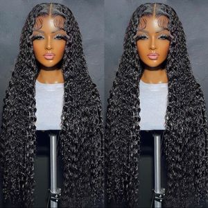 Human Chignons Deep Wave 13x4 13x6 Hd Lace Frontal Hair s Water Transparent Curly 360 Glueless Full For Black Women 230811