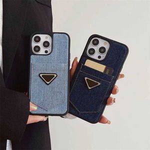 14 Apple Cowboy Mobile Designer Telefonfodral Personlig denimkortficka 12 13Promax All Inclusive Women Callphone Protective Cover