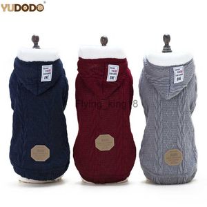 Winter Warm Dog Coat Jacket Knitting Sport Style Pet Cat Puppy Sweater Hooded Dog Clothes For Small Dogs HKD230812