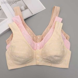 Mutterschaft Intimates Jy02 mittleren Alters älterer Bra Frauen Mutter Unterwäsche Vorderseite Offene vorne Schnalle Baumwolle große Größe ohne Schwamm Baumwolle Pflege Bra HKD230812