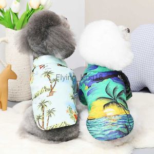 Pet Hawaiian рубашка Dog Beach Vest Cat Summer Olde Bulldog Jacket Coconut Tree Print Small Pet chihuahua Apparel Hkd230812