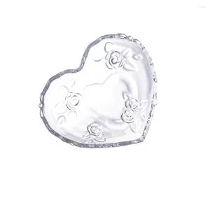 Servis uppsättningar Clear Glass Heart Shaped Serving Bowl Salad Bowl/ Fruit Kitchen Restaurant Cafe Shop Appetizer Dessert