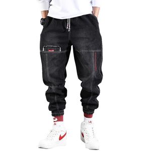 Calças masculinas 2023 Streetwearwwear Hip Hop Cargo Jeans Elastic Harun Pants Joggers no outono e Spring Men Ploth 230812