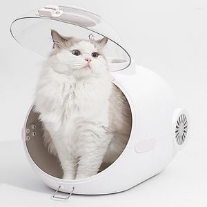 猫のキャリアリードアール高品質のポータブルトラベルキャリアのための犬の外バックパック冷却ファンバッグフードボウル夏のペット