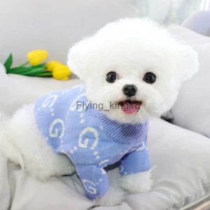 Blue Dog Sweater Creative Letter Puppy Knit Sweater Pet Fall/Winter Apparel Teddy Warm Pullover Bichon Soft Home Clothes HKD230812