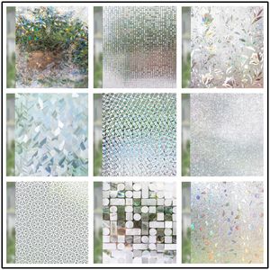Wallpapers Privacy Window Film No Glue 3D Glass Sticker for Home Office Static AntiUV Paper Decorative Covering Bathroom 230812