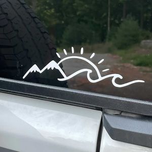 Mountain Wave Sevimli Araba Stickers Windows Trage Vücut Dekor Vinil Çıkartmalar Su Geçirmez Zanaat Aksesuarları Film R230812