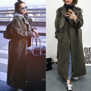 Women's Trench Coats Fashion Fall Autumn Casual Double Breasted Turn Down Collar Classic Long Coat With Belt Chic Female Windbreaker 230812