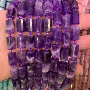 Pärlkolonn mötte Amethyst Natural Gemstone Diy Loose For Jewelry Making Strand 15 