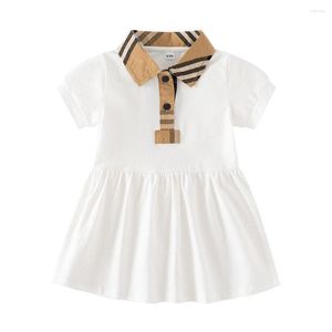 Girl Dresses Summer 0-24 Months Girls' Short Sleeve Pleated Dress 0-2 Years Old Baby Toddler Born Clothes