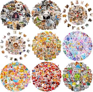 50pcs super süße nöte Tiere Aufkleber Panda Bunny Cat Tiger Alle Arts Cartoon Graffiti Aufkleber für Kinder Studenten wasserdichte abnehmbare DIY -Abziehbilder 11 Stile