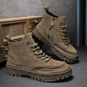 Stivali da uomo caviglia alla moda retrò scarpe casual invernali comode piattaforma slip slip su 230811