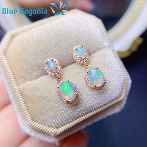 Stud Natural Opal Earrings 925 Sterling Silver for Women Anniversary Gift Fine Jewelry Girl Friend 3*5mm 5*7mm Gemstones 230811