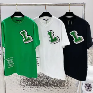 2023 Summer Paris Mens Fut Shirts Designer Tee Letter Письма футболка Классическая модная зеленая женщина с коротким рукавом.