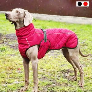 Giacca da esterno per cani Abbaccante per animali domestici impermeabili Waterproof Wite inverno in cotone caldo abiti per cani di grandi dimensioni Labrador HKD230812