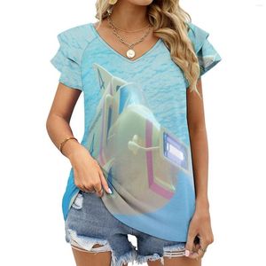 القمصان النسائية T undersea Rescue Shulk Short Summer V Tops Tops Fashion Tee Shirt International Gerry