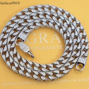 Colar de jóias altas 6mm 8mm Sterling Sier VVS Moissanite GRA Certificado Rapper Hip Hop Chain Link Chain