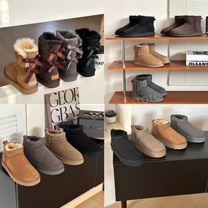 Designer Australia Australian Classic Slies Warm Boots Donna Mini Half Snow Boot Stivaletti invernali in pelliccia piena soffici e pelosi Tasman