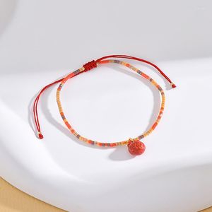 Charm Bracelets Fu Word Money Bag Bracelet Female Niche Design Sense Chinese Style Hand Decorated With Natural Agate Stone Student