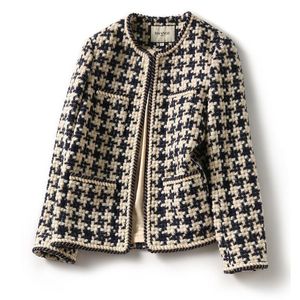 Jackets femininos temperamentos de alta qualidade estilo tweed tweed casaco curto mulheres outono elegante casaco de moda feminina Mulher 230811